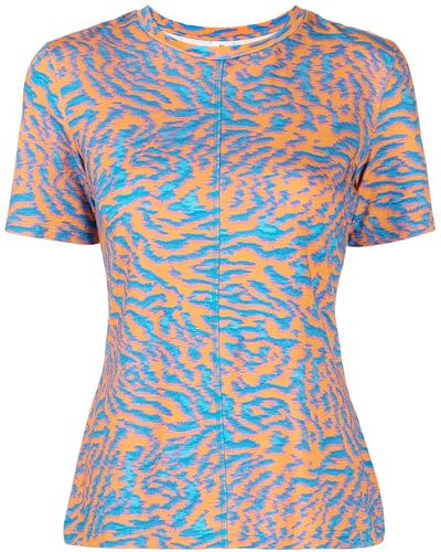 PS by Paul Smith Tiger-print Short-sleeve T-shirt - Blue
