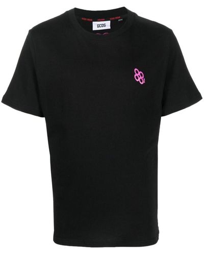 Gcds Cotton T-Shirt With Graphic Print - Black