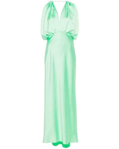 Pinko Dolcetto Long Dress With V-Neck - Green