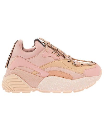 Stella McCartney Panelled Design Eclipse Alter Trainers In Pink Leather Woman