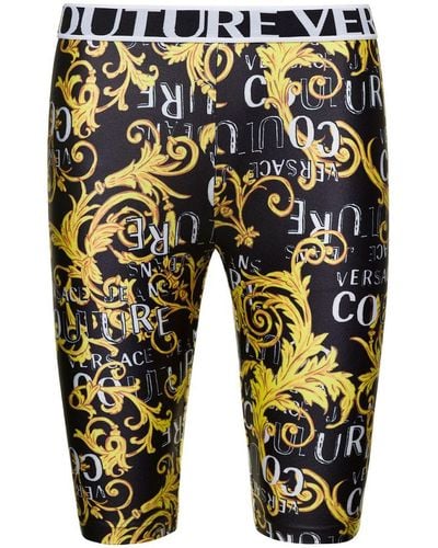 Versace Bermuda Shorts With Couture Logo Print - Blue