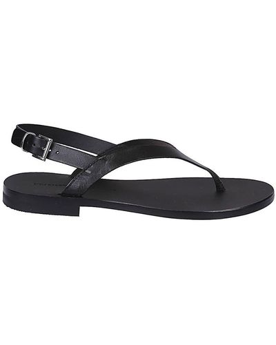 Liviana Conti Leather Thong Sandals - Black