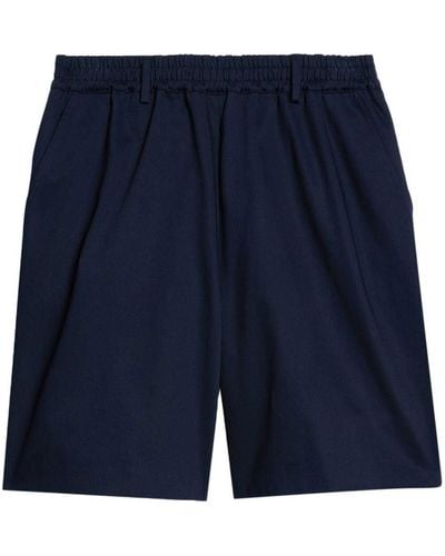 Ami Paris Cotton Bermuda Shorts - Blue