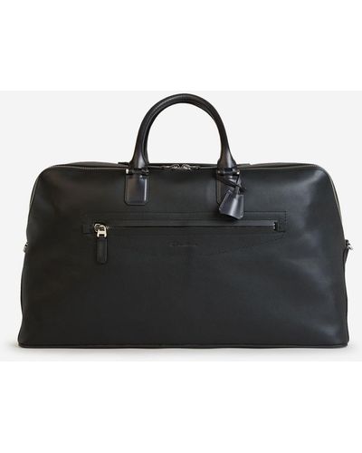 Santoni Leather Travel Bag - Black