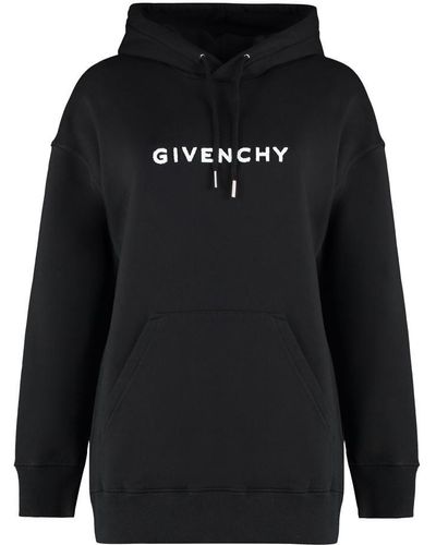 Givenchy Flocked Logo Hoodie Sweatshirt - Black