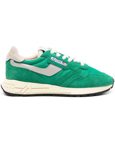 Autry Reelwind Panelled Suede Trainers - Green