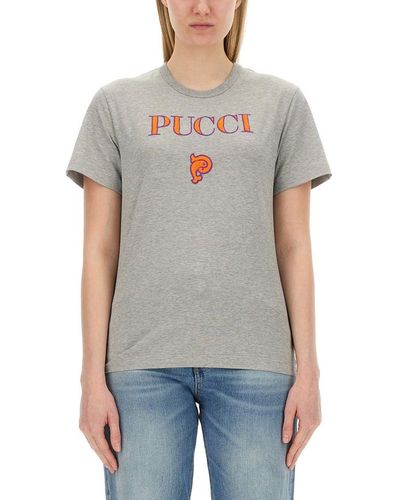 Emilio Pucci Cotton T-Shirt - Gray