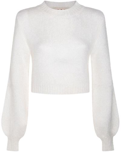 Marni Brushed Mohair Pullover - White