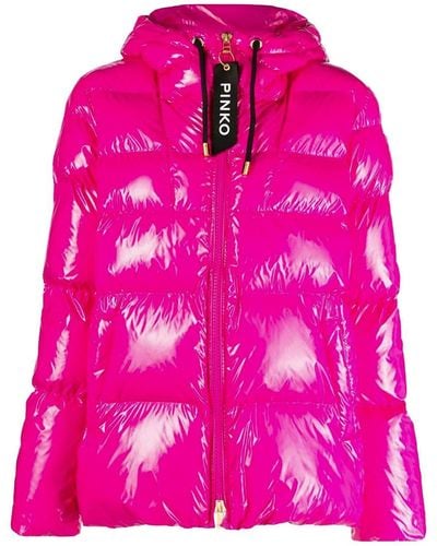 Pinko Quilted Hooded Jacket - Pink