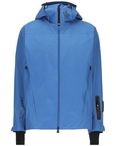 3 MONCLER GRENOBLE Zip-up Hooded Coat - Blue