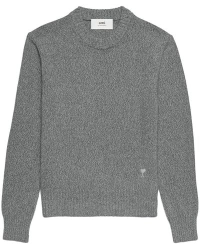 Ami Paris Ami De Coeur Cashmere Sweater - Men's - Cashmere/wool - Gray