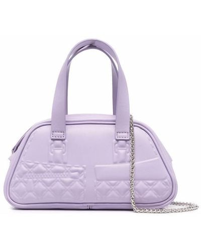 forBitches Small Diamond-Quilted Tote Bag - Purple