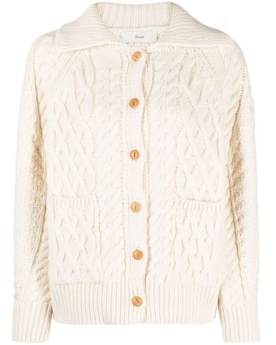 DUNST Wool And Cotton Blend Cardigan - Natural