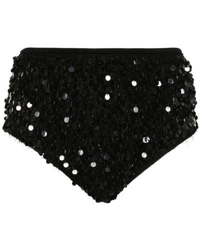 Maison Margiela Embellished Silk Mini Shorts - Black