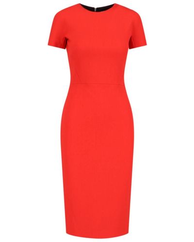 Victoria Beckham 'Fitted T-Shirt' Dress - Red