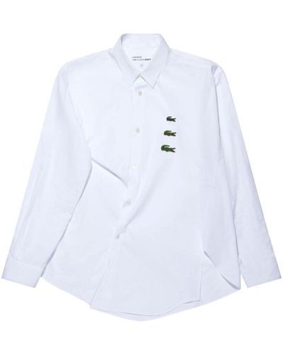 Comme des Garçons X Lacoste Men Triple Logo Asymmetrical Shirt - White