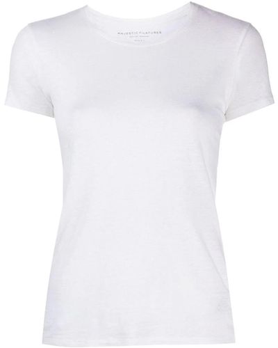 Majestic Filatures Short Sleeve Round Neck T-Shirt - White