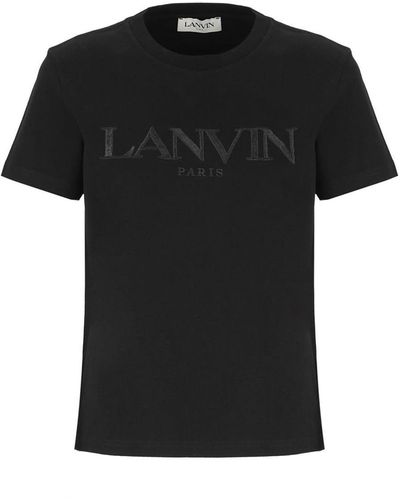 Lanvin Embroidered Regular T-shirt Clothing - Black