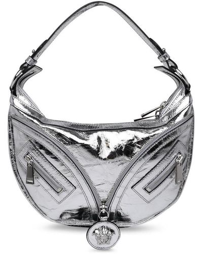 Versace Silver Leather Bag - Gray