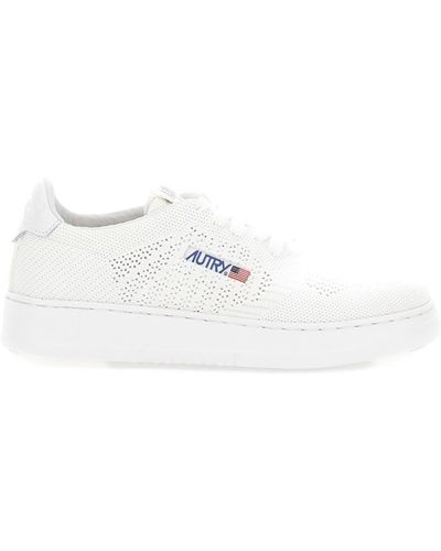 Autry 'Medalist Easeknit' Low Top Sneakers With Perforated Design - White