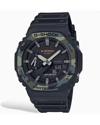 G-Shock Camouflage And Carbon Ga-2100 Watch - Black
