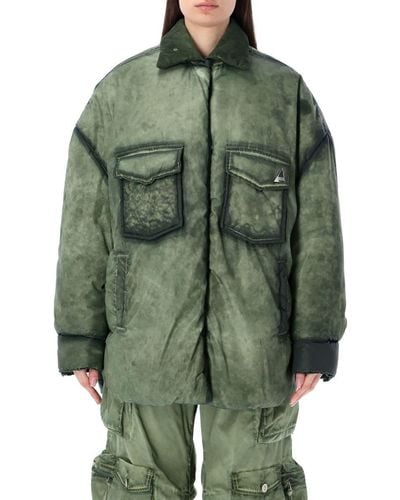 The Attico Military Nylon Coat - Green