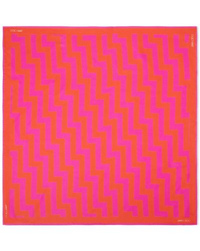 Jimmy Choo Printed Silk Foulard - Pink