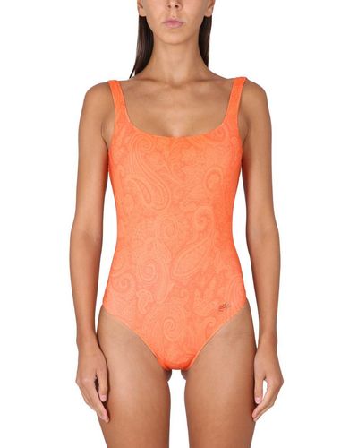 Etro Paisley One-piece Swimsuit - Orange