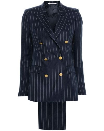 Tagliatore Pinstriped Double-breasted Suit - Blue