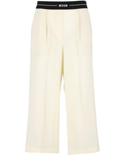 MSGM Trousers White - Natural