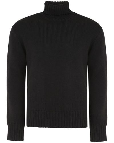 Piacenza Cashmere Virgin-wool Turtleneck Sweater - Black