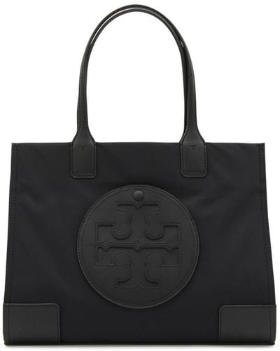 Tory Burch 'Ella' Small Recycled Nylon Shopping Bag - Black