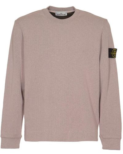 Stone Island Sweater With Logo, - Pink