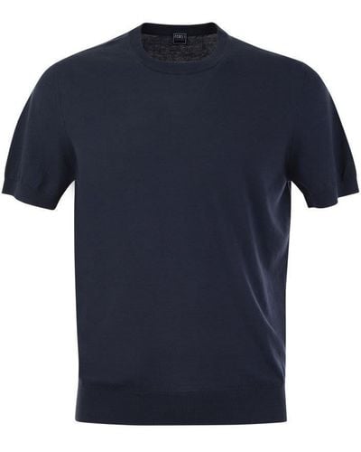 Fedeli Cotton T-Shirt - Blue