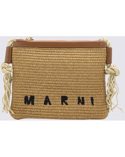 Marni Beige Raffia Marcel Summer Bag Shoulder Bag - Metallic
