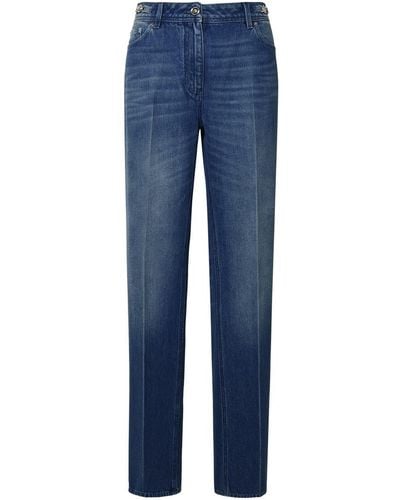Versace Tailored Blue Cotton Jeans