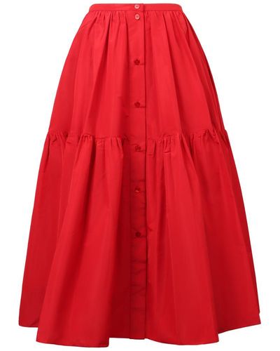 Patou Ruffled Skirt - Red