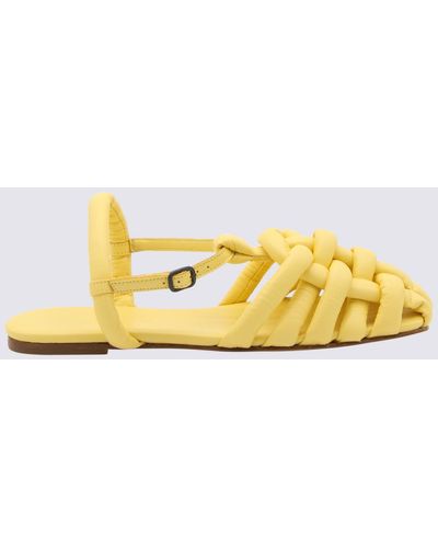 Hereu Yellow Leather Cabersa Sandals - Metallic