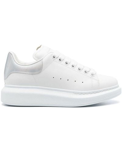 Alexander McQueen Oversized Sneakers With Striped Spoiler - White