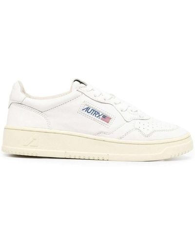 Autry Women Medalist Low 01 Leather Trainers - White