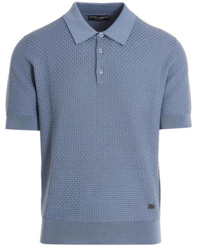 Dolce & Gabbana Knit Shirt Polo - Blue