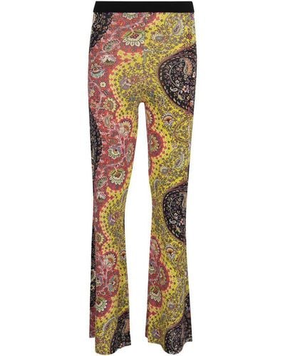 Etro Trousers With Sinuous Paisley Pattern - Orange