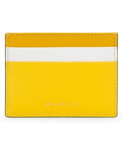 Marni Logo Printed Cardholder - Yellow