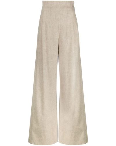Max Mara Flannel Trousers - Natural