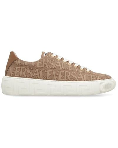 Versace Fabric Low-top Trainers - Brown