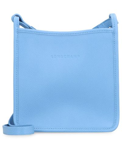 Longchamp Le Foulonné S Leather Crossbody Bag - Blue