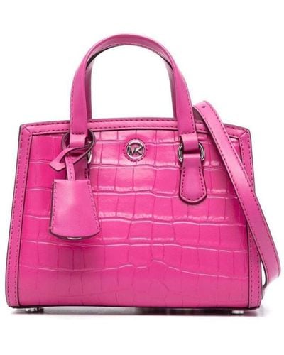 Michael Kors Michael Chantal Bag In Leather - Pink