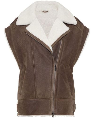 Brunello Cucinelli Leather Outerwears - Brown