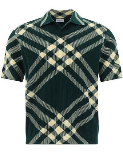 Burberry Merino Knitted Polo Shirt - Green