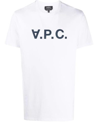 A.P.C. T-shirts And Polos Blue - White